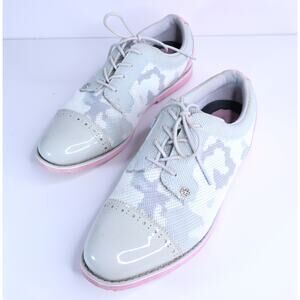 G/FORE Ghost Cap Toe Gallivanter Golf Shoes White Pink Oxford Camo Women's 10